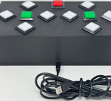 Dance Dance Revolution DDR White Cabinet Arcade Double 2 Player Selector Box Controller with LED Push Buttons