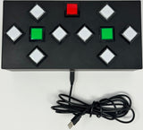Dance Dance Revolution DDR White Cabinet Arcade Double 2 Player Selector Box Controller with LED Push Buttons