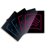 L-TEK LTEK Prime Arrows PRO Panels Black with Red Blue arrows. Dance Dance Revolution DDR Polycarbonate Lexan