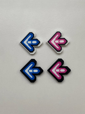 Dance Dance Revolution DDR Arrow Magnet - DDR Blue Pink arrow